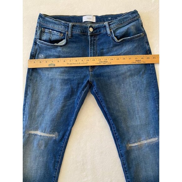 OVADIA Men's Blue Jeans Distressed Slim 002 Cotton Elastane Jeans Size 36X37 - Picture 10 of 16